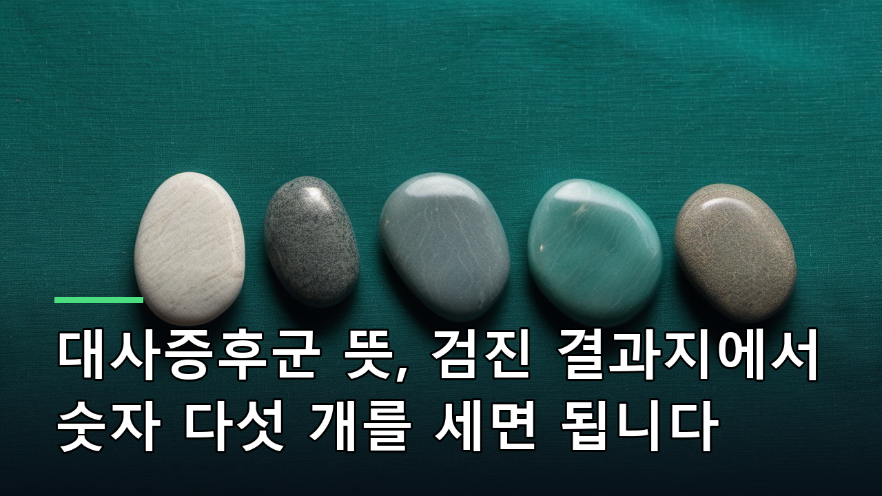 대사증후군 뜻, 검진 결과지에서 숫자 다섯 개를 세면 됩니다