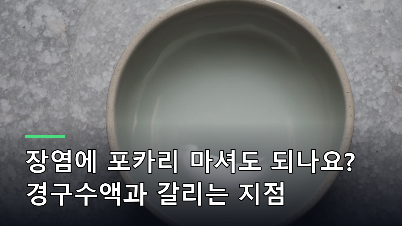 장염에 포카리 마셔도 되나요? 경구수액과 갈리는 지점