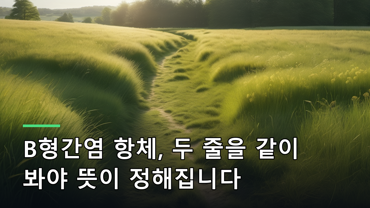 B형간염 항체, 두 줄을 같이 봐야 뜻이 정해집니다