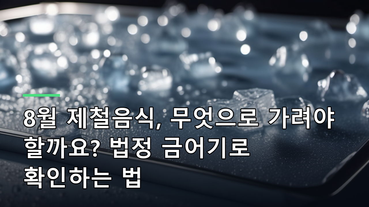 8월 제철음식, 무엇으로 가려야 할까요? 법정 금어기로 확인하는 법