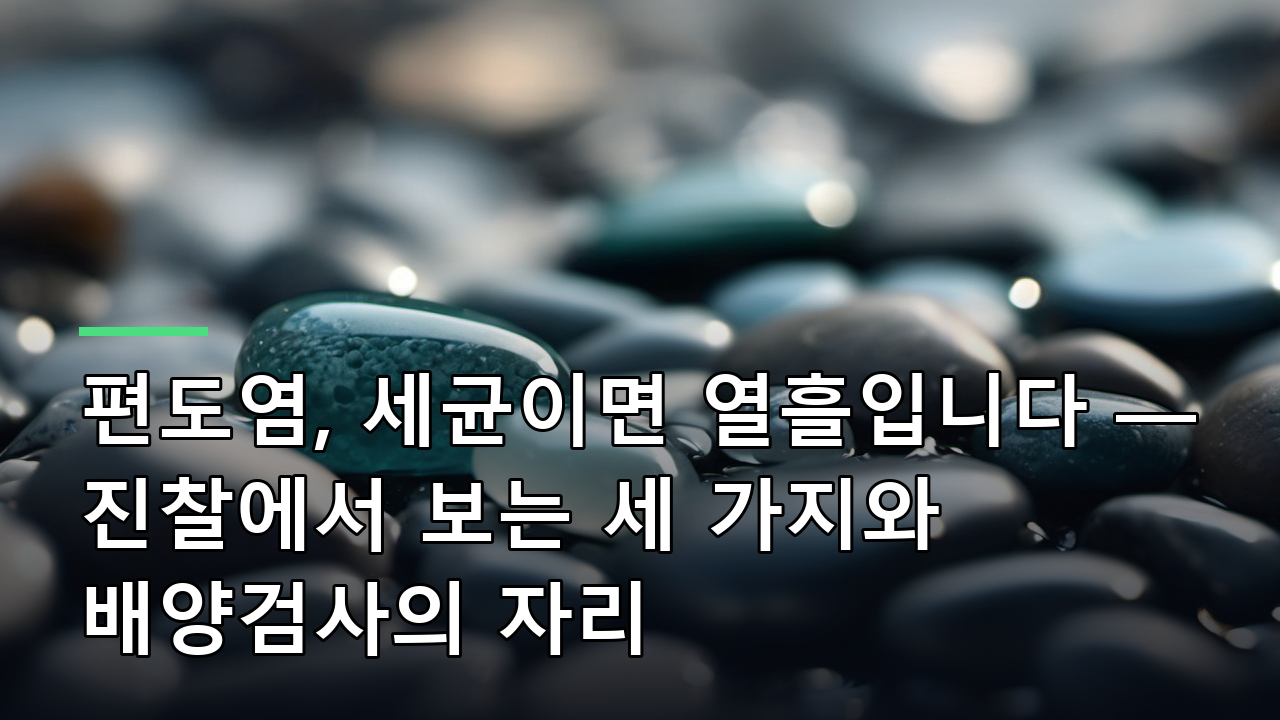편도염, 세균이면 열흘입니다 — 진찰에서 보는 세 가지와 배양검사의 자리
