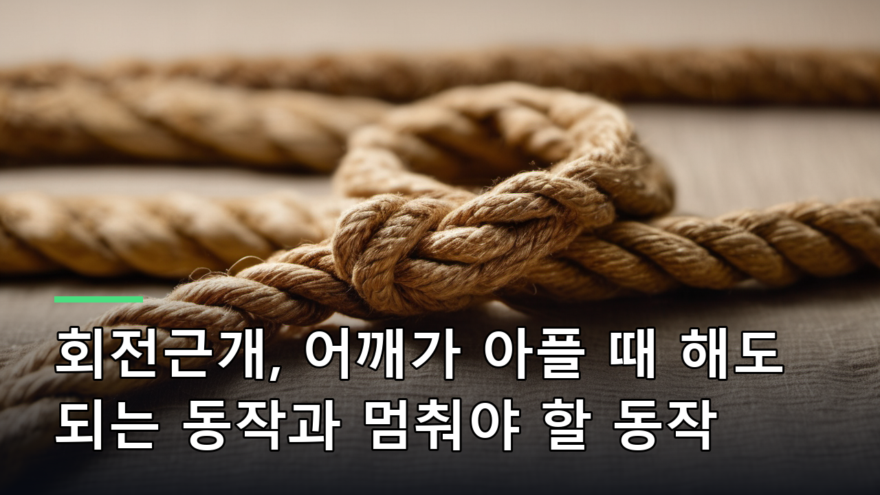 회전근개, 어깨가 아플 때 해도 되는 동작과 멈춰야 할 동작