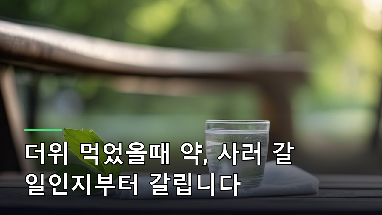 더위 먹었을때 약, 사러 갈 일인지부터 갈립니다