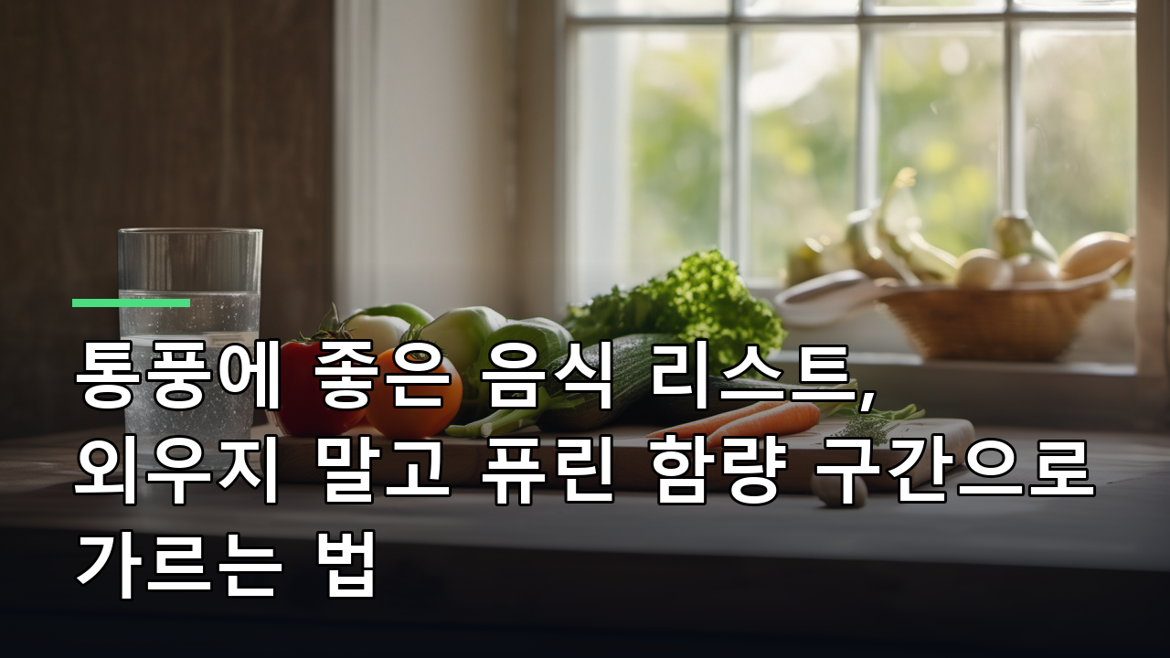 통풍에 좋은 음식 리스트, 외우지 말고 퓨린 함량 구간으로 가르는 법