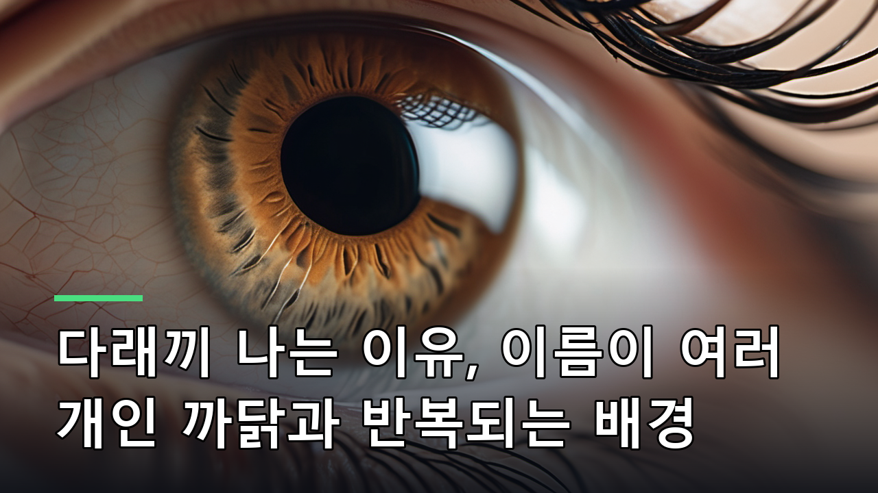 다래끼 나는 이유, 이름이 여러 개인 까닭과 반복되는 배경