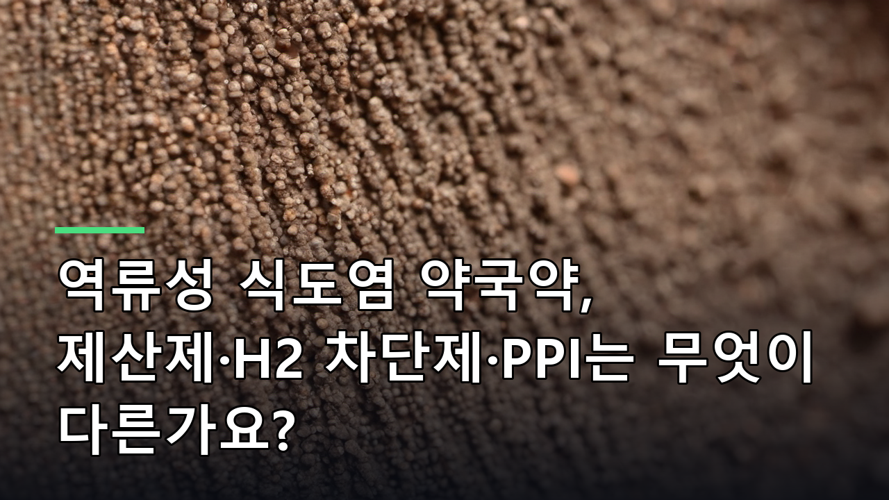 역류성 식도염 약국약, 제산제·H2 차단제·PPI는 무엇이 다른가요?