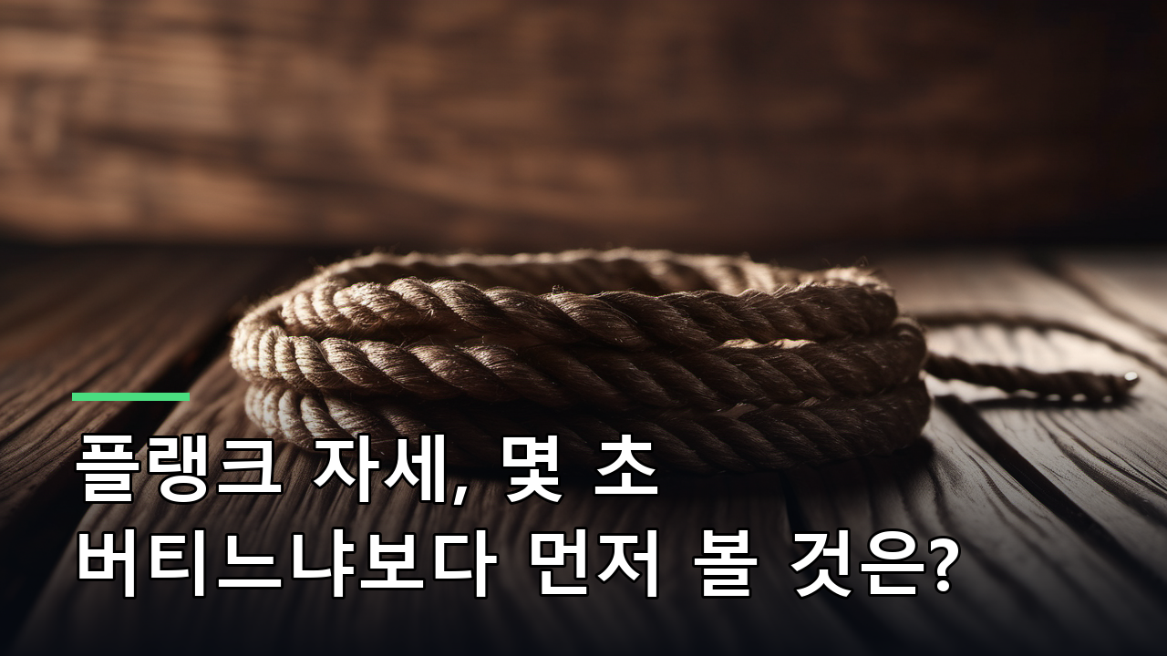 플랭크 자세, 몇 초 버티느냐보다 먼저 볼 것은?