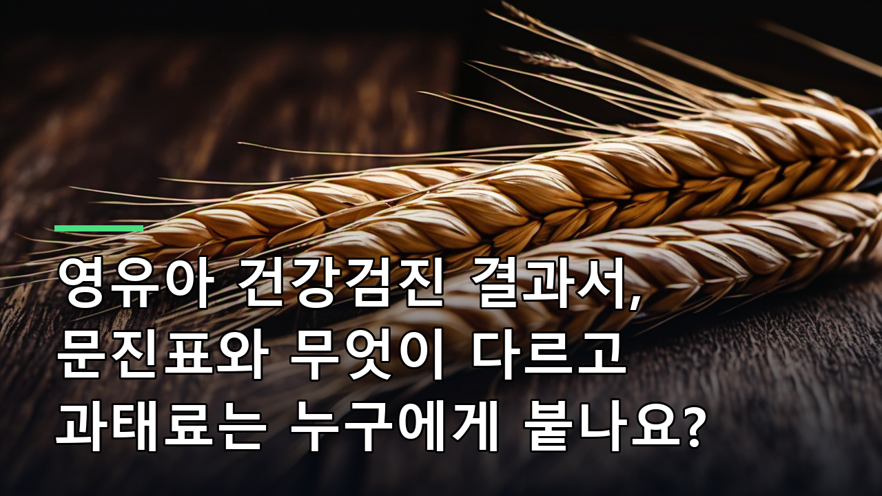 영유아 건강검진 결과서, 문진표와 무엇이 다르고 과태료는 누구에게 붙나요?
