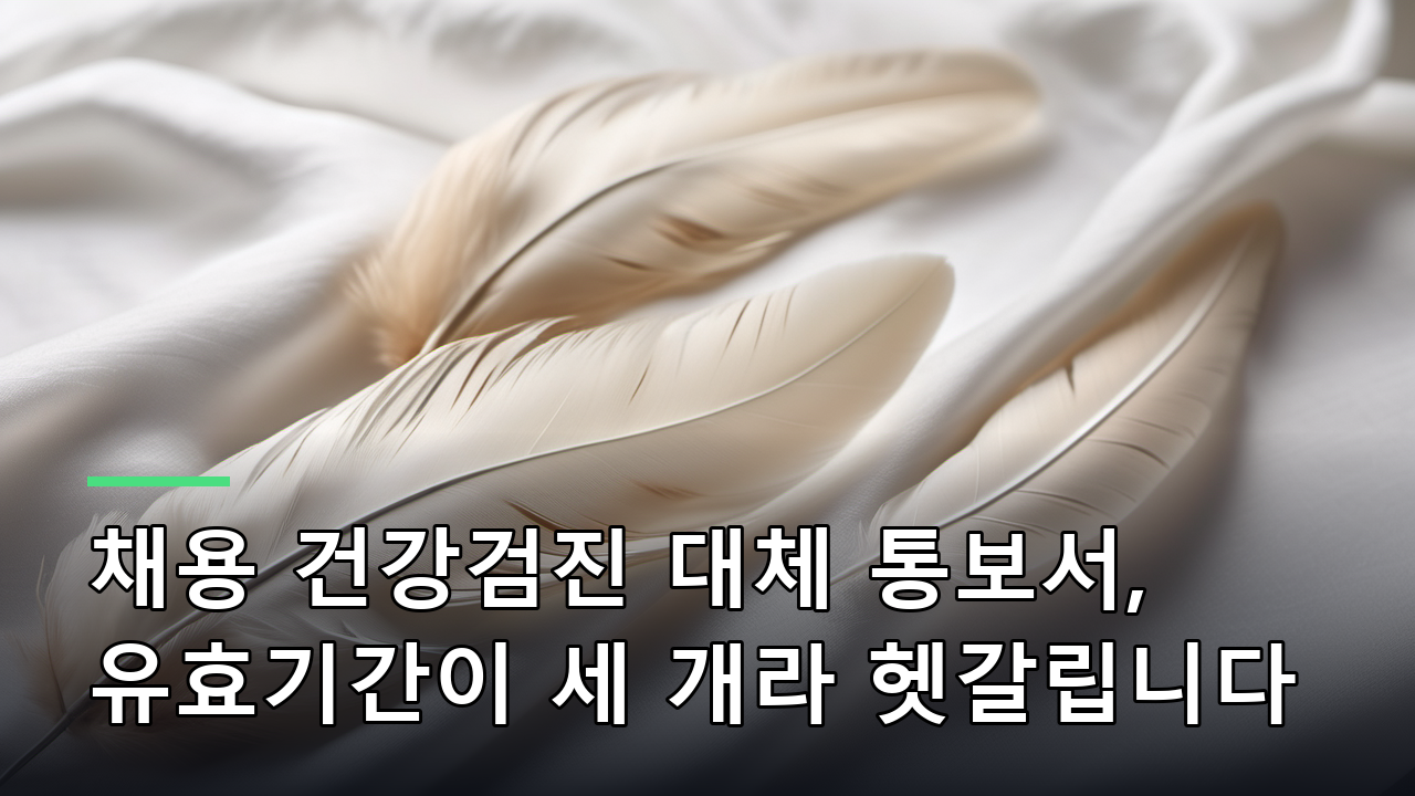 채용 건강검진 대체 통보서, 유효기간이 세 개라 헷갈립니다