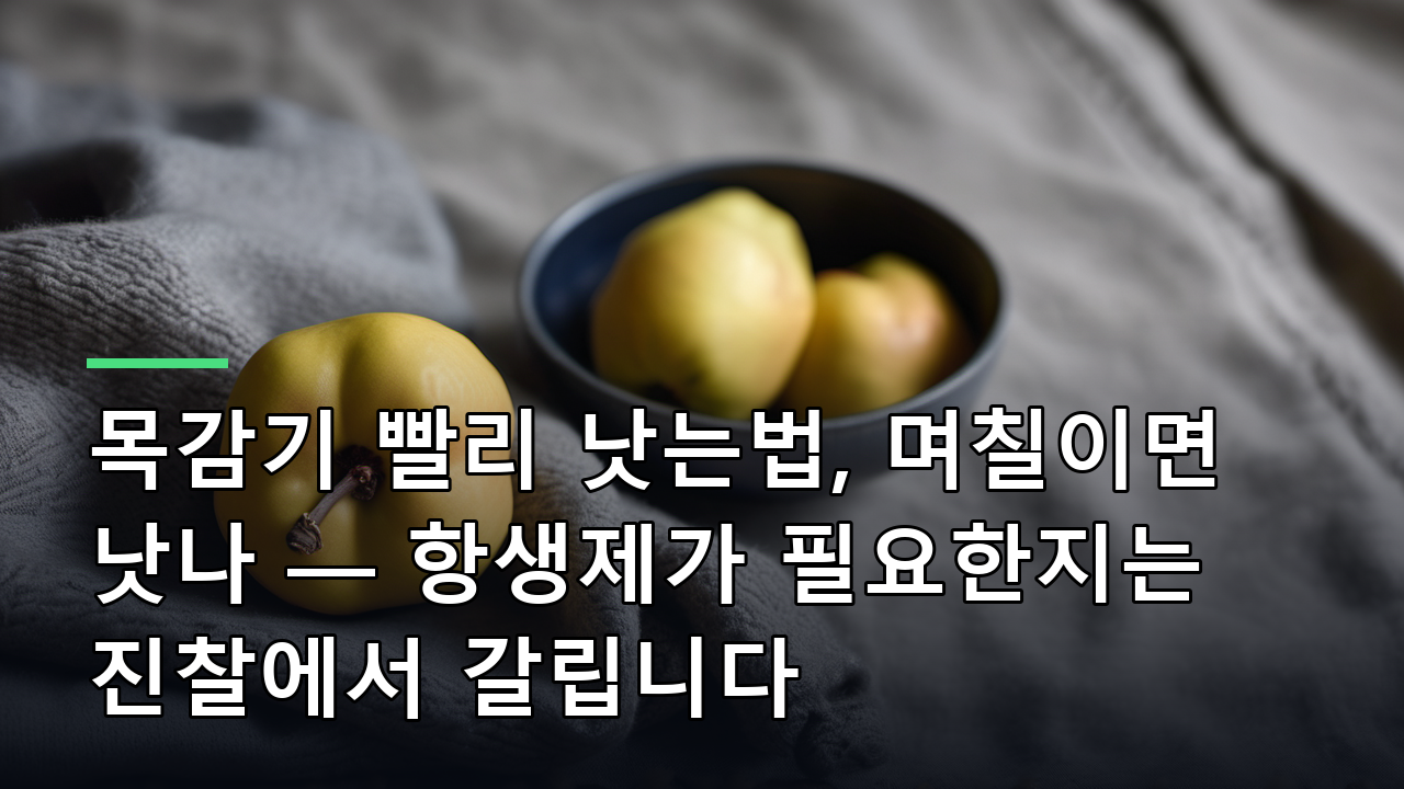 목감기 빨리 낫는법, 며칠이면 낫나 — 항생제가 필요한지는 진찰에서 갈립니다