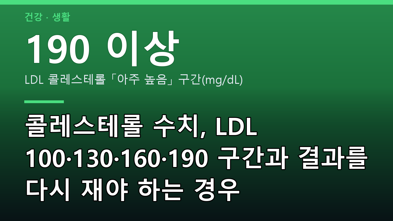 콜레스테롤 수치, LDL 100·130·160·190 구간과 결과를 다시 재야 하는 경우